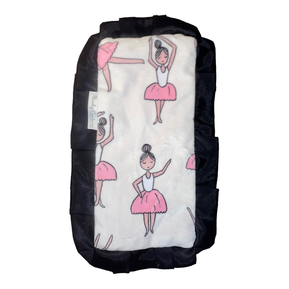 Minky Couture baby girls fleece pink & black ballerina lovey